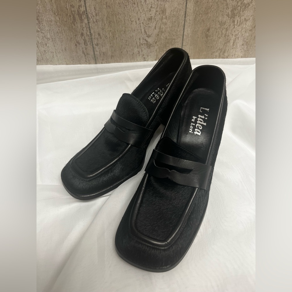 L’Idea by Lori Black Faux Fur Loafer Heels